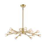 Bethel Shiny Gold Chandelier in Steel & Crystal