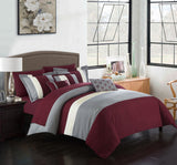 Ayelet Burgundy King 10pc Comforter Set