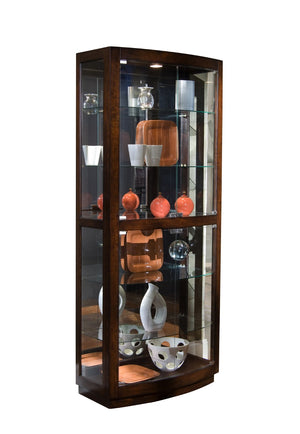 Pulaski Furniture Curved Front 5 Shelf Curio Cabinet in Mahogany Brown 21221-PULASKI 21221-PULASKI