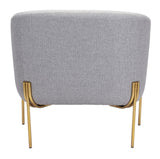 English Elm EE2645 100% Polyester, Plywood, Steel Modern Commercial Grade Arm Chair Gray, Gold 100% Polyester, Plywood, Steel