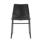 18" Industrial Faux Leather Dining Chair, - Set of 2