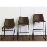 18" Industrial Faux Leather Dining Chair, - Set of 2