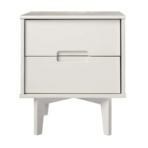 2-Drawer Stylish Solid Pine Wood Nightstand with Unique Cutout Handles & Versatile Design Options