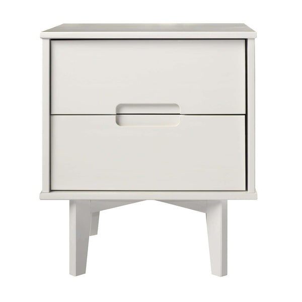 2-Drawer Stylish Solid Pine Wood Nightstand with Unique Cutout Handles & Versatile Design Options