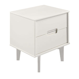 2-Drawer Stylish Solid Pine Wood Nightstand with Unique Cutout Handles & Versatile Design Options