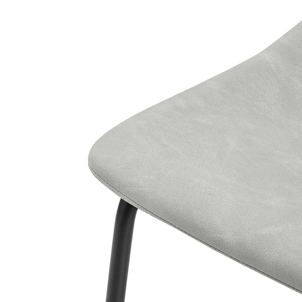 26" Faux Leather Counter Stools - Stylish Industrial Design with Durable Steel Legs - Set of 2