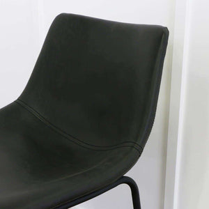 26" Industrial Faux Leather Counter Stools - Stylish Comfort with Durable Metal Legs, Set of 2