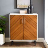 28" Modern Bookmatch Accent Cabinet Solid