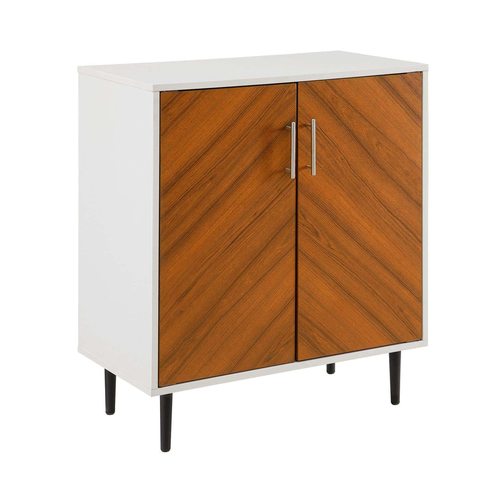 28" Modern Bookmatch Accent Cabinet Solid