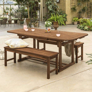 3-Piece Acacia Outdoor Dining Set with Hide-Away Butterfly Leaf for Stylish Patio Entertaining