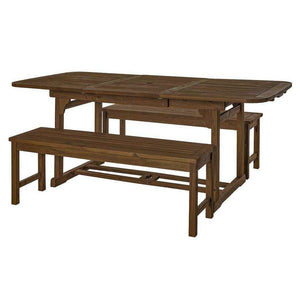 3-Piece Acacia Outdoor Dining Set with Hide-Away Butterfly Leaf for Stylish Patio Entertaining