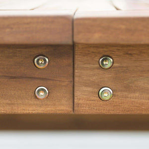 3-Piece Modern Acacia Wood Patio Dining Set with Table & Benches for Stylish Outdoor Gatherings