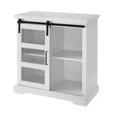 32" Modern TV Stand - Versatile Storage Cabinet with Sliding Glass Door for Living Room & Kitchen