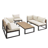 4-Piece Aluminum Outdoor Patio Conversation Set with Cushions