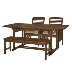 4 Piece Patio Dining Set with Extendable Table, Weather-Resistant Cushions & Elegant Design