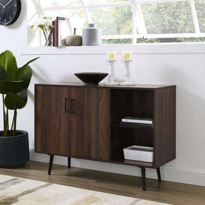 44" Mid Century Modern TV Stand Buffet - Versatile Storage Console with Adjustable Shelves & Style