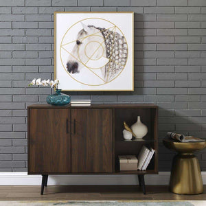 44" Mid Century Modern TV Stand Buffet - Versatile Storage Console with Adjustable Shelves & Style