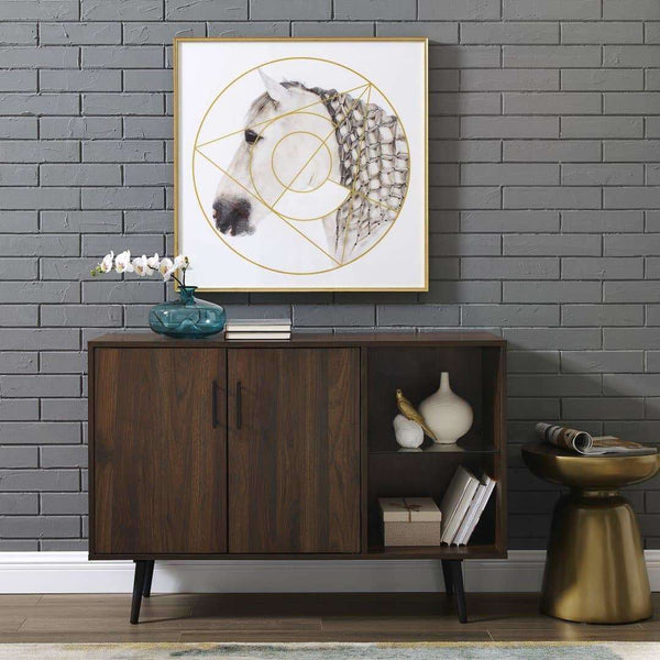 44" Mid Century Modern TV Stand Buffet - Versatile Storage Console with Adjustable Shelves & Style