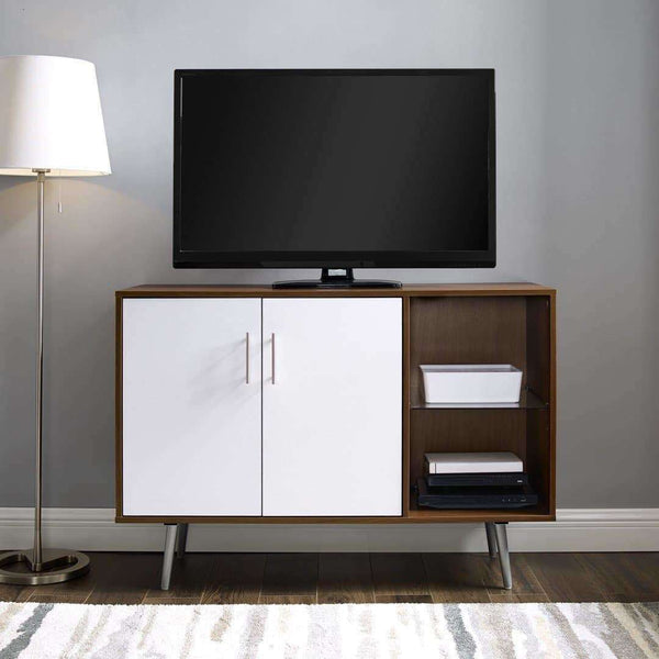 44" Mid Century Modern TV Stand Buffet - Versatile Storage Console with Adjustable Shelves & Style