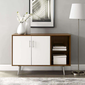 44" Mid Century Modern TV Stand Buffet - Versatile Storage Console with Adjustable Shelves & Style