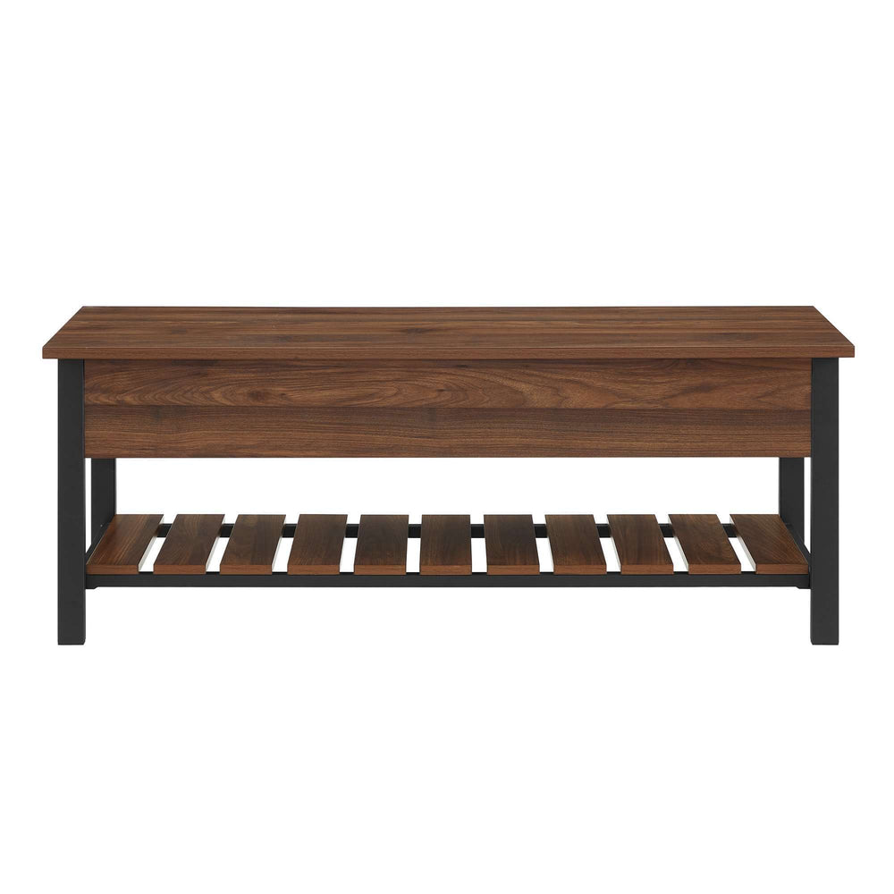 48" Modern Farmhouse Storage Bench - Stylish Entryway Seating with Hidden Storage & Shoe Rack