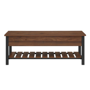 48" Modern Farmhouse Storage Bench - Stylish Entryway Seating with Hidden Storage & Shoe Rack