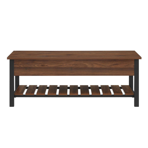 48" Modern Farmhouse Storage Bench - Stylish Entryway Seating with Hidden Storage & Shoe Rack