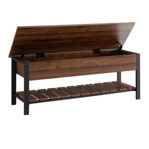 48" Modern Farmhouse Storage Bench - Stylish Entryway Seating with Hidden Storage & Shoe Rack