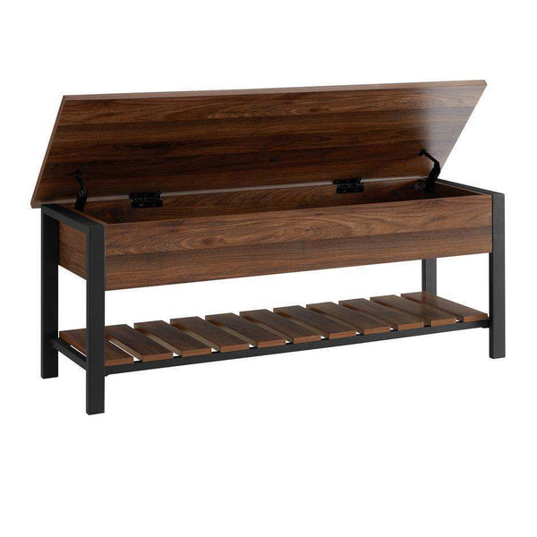 48" Modern Farmhouse Storage Bench - Stylish Entryway Seating with Hidden Storage & Shoe Rack