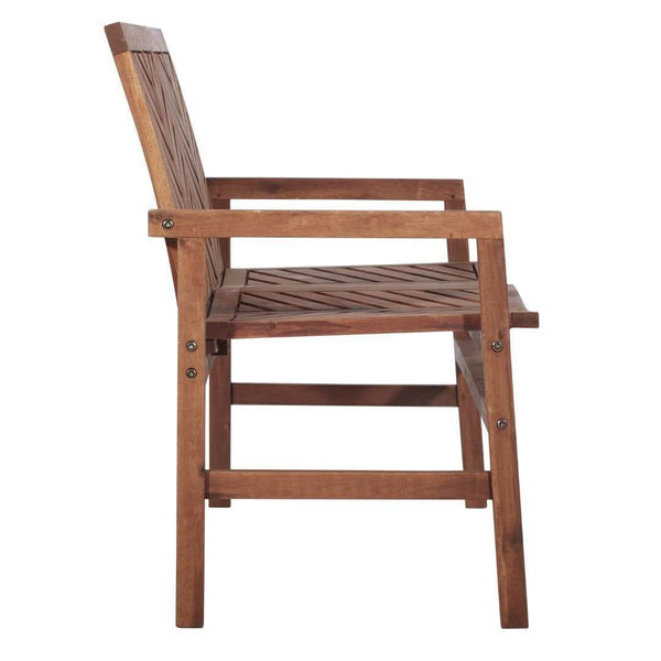 48" Patio Wood Bench – Stylish Chevron Design, Weather-Resistant Acacia for Outdoor Spaces & Relaxation