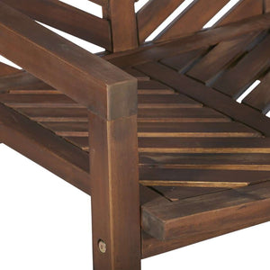 48" Patio Wood Bench – Stylish Chevron Design, Weather-Resistant Acacia for Outdoor Spaces & Relaxation