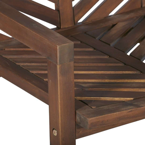 48" Patio Wood Bench – Stylish Chevron Design, Weather-Resistant Acacia for Outdoor Spaces & Relaxation