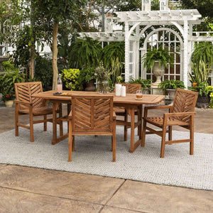 5-Piece Extendable Outdoor Patio Dining Set with Umbrella Hole – Stylish & Functional for Gatherings