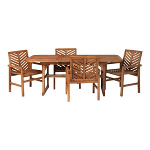 5-Piece Extendable Outdoor Patio Dining Set with Umbrella Hole – Stylish & Functional for Gatherings