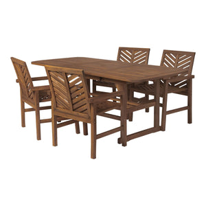 5-Piece Extendable Outdoor Patio Dining Set with Umbrella Hole – Stylish & Functional for Gatherings