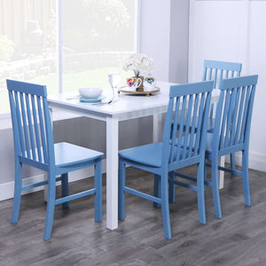 5-Piece Modern Dining Set - Chic Solid Wood Table & Four Slatted Back Chairs for Stylish Dining