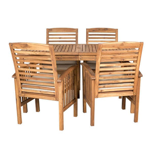 5-Piece Acacia Wood Modern Patio Dining Set with 4 Chairs – Stylish, Durable, and Easy to Assemble