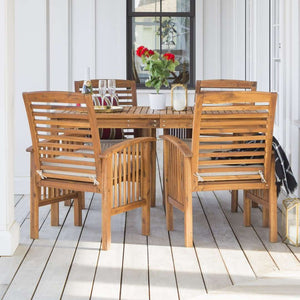 5-Piece Acacia Wood Modern Patio Dining Set with 4 Chairs – Stylish, Durable, and Easy to Assemble