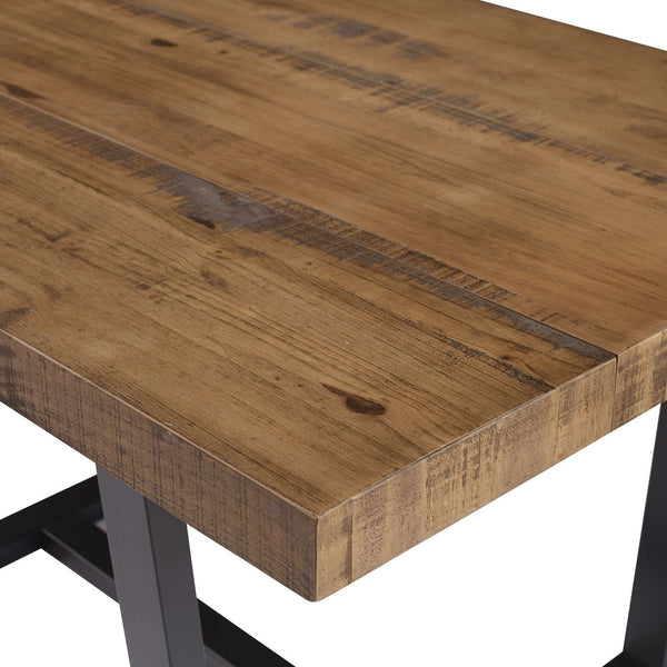 52" Rustic Solid Wood Dining Table with Distressed Finish - Eco-Friendly and Stylish Seating for Four