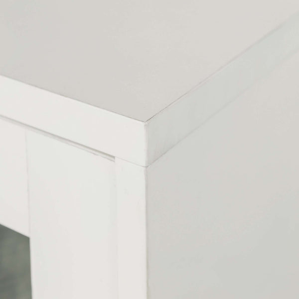 52" Modern Fireplace TV Stand - Stylish White MDF, Adjustable Shelves, Electric Heat, Sleek Design