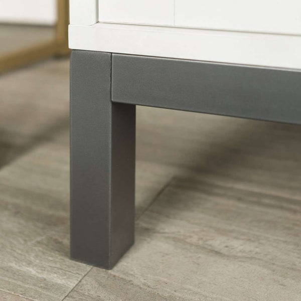 52" Modern Fireplace TV Stand - Stylish White MDF, Adjustable Shelves, Electric Heat, Sleek Design