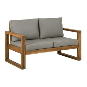 52" Modern Patio Loveseat - Stylish Acacia Wood Frame, Plush Cushions for Ultimate Comfort Outdoors