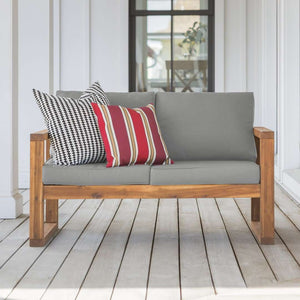 52" Modern Patio Loveseat - Stylish Acacia Wood Frame, Plush Cushions for Ultimate Comfort Outdoors