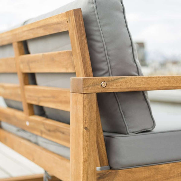 52" Modern Patio Loveseat - Stylish Acacia Wood Frame, Plush Cushions for Ultimate Comfort Outdoors