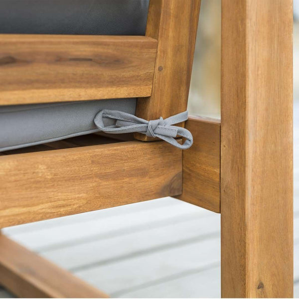 52" Modern Patio Loveseat - Stylish Acacia Wood Frame, Plush Cushions for Ultimate Comfort Outdoors