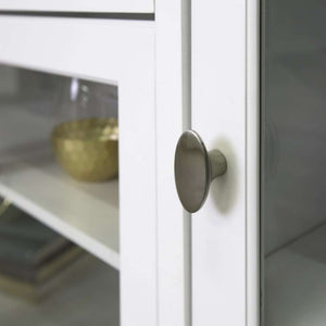 52" Transitional Highboy Glass Wood TV Stand - Stylish Entertainment Center with Adjustable Shelving