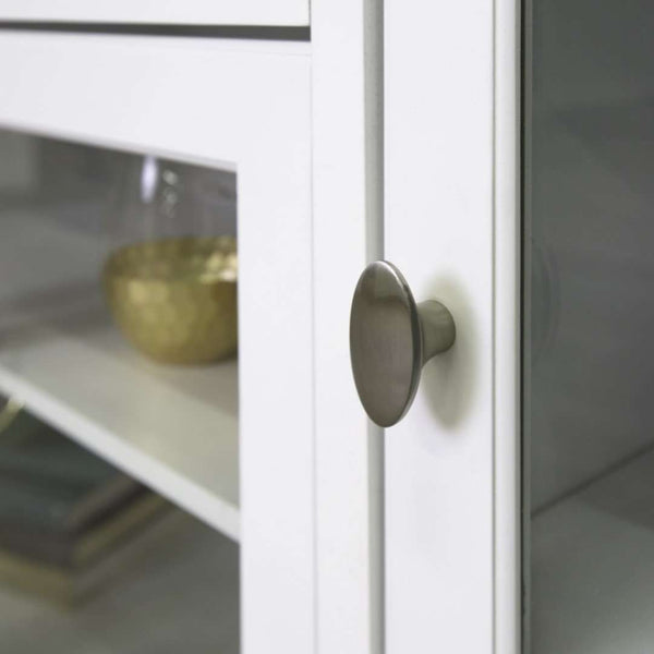 52" Transitional Highboy Glass Wood TV Stand - Stylish Entertainment Center with Adjustable Shelving