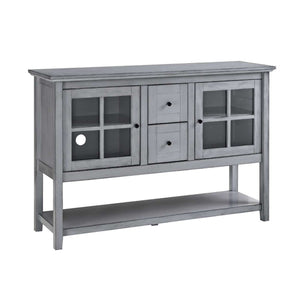 52" Transitional Wood Glass TV Stand Buffet - Stylish Highboy Console with Ample Storage for Any Room