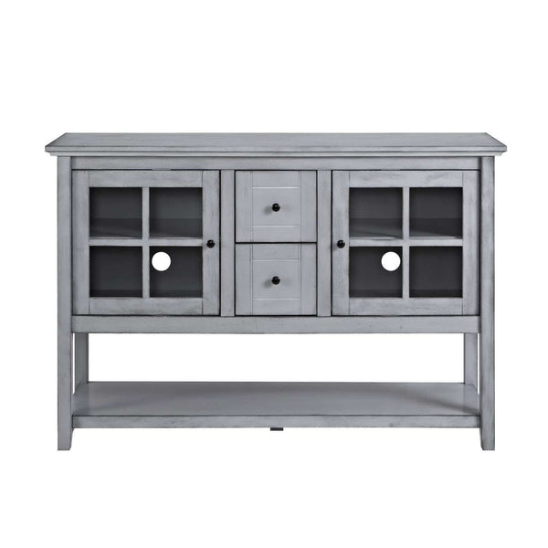 52" Transitional Wood Glass TV Stand Buffet - Stylish Highboy Console with Ample Storage for Any Room