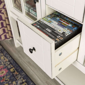 52" Transitional Wood Glass TV Stand Buffet - Stylish Highboy Console with Ample Storage for Any Room